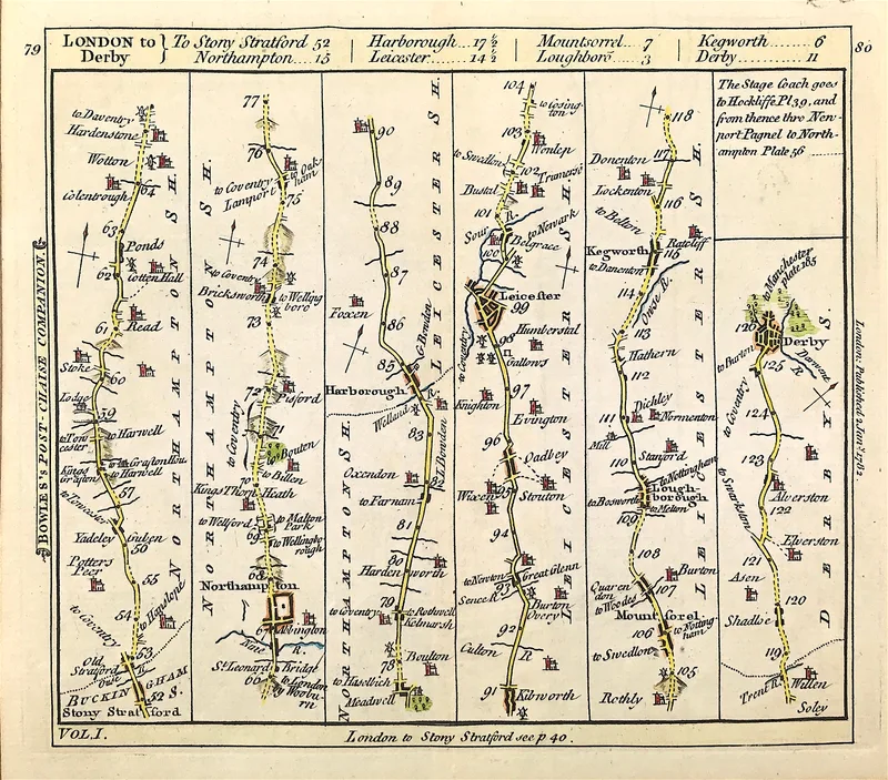 London to Derby Published 1782 - SOLD!