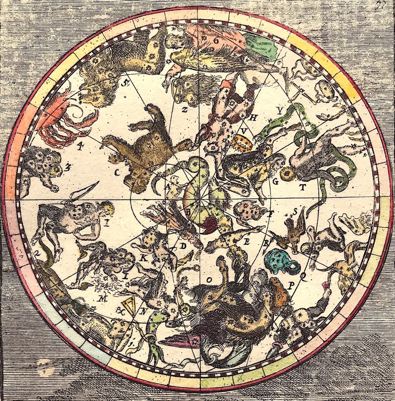 Planisphere Northern Night Sky Mallet c1684  -Sold