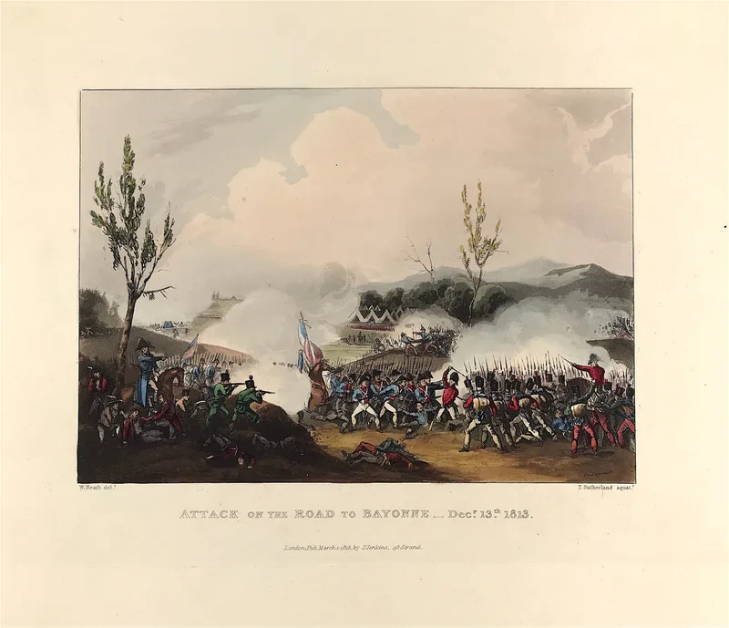 Attack on the Road to Bayonne c1813