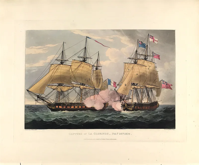Capture of La Clorinde 1814 SOLD!