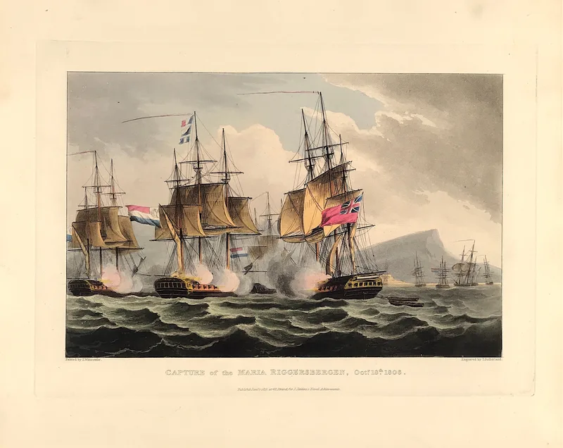 Capture of The Maria Riggersbergen 1806 SOLD!