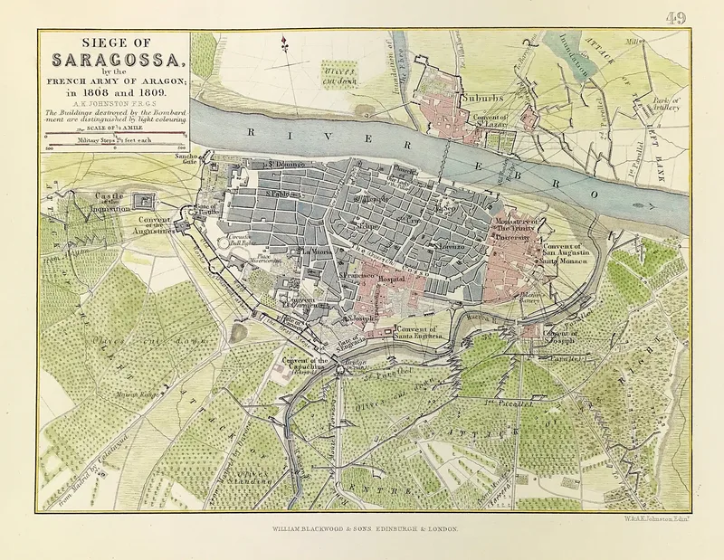 Military Plan Battle of Saragossa 1808