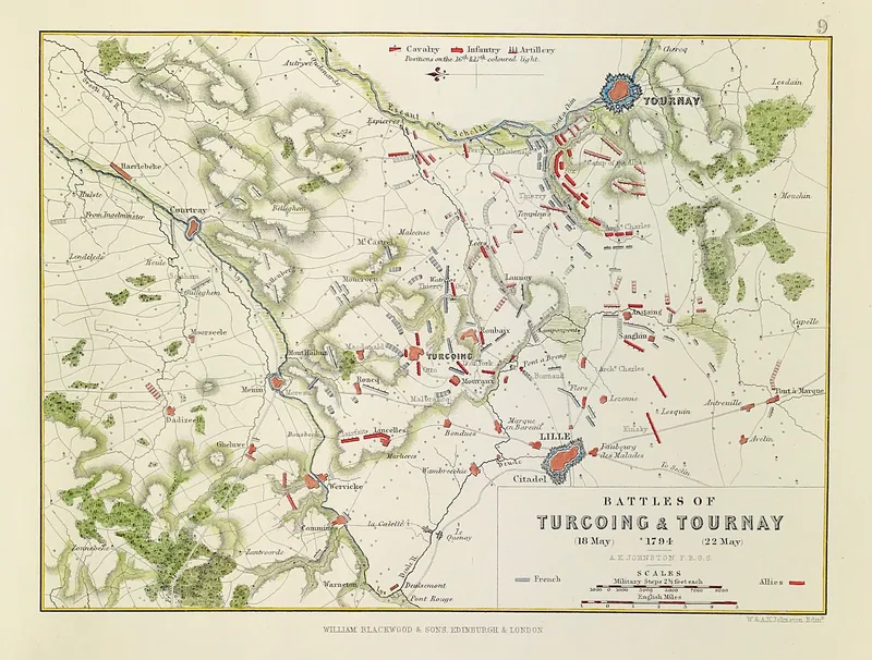 Military Plan Battle of Tourcoing and Tournay 1794