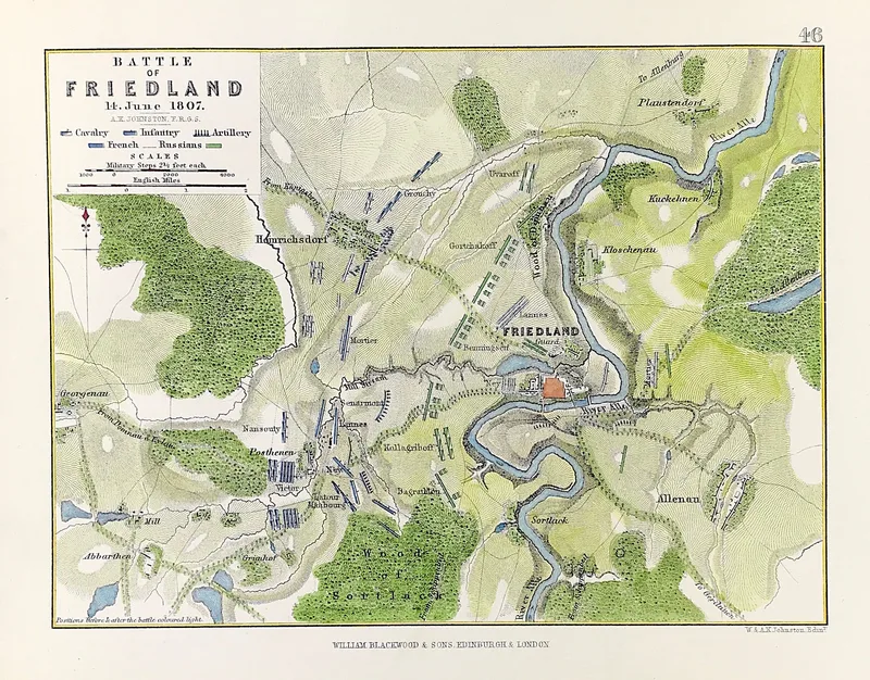 Military Plan Battle of Friedland 1807 SOLD!