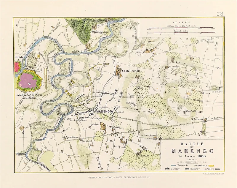 Military Plans Battle of Marengo c1800 SOLD!