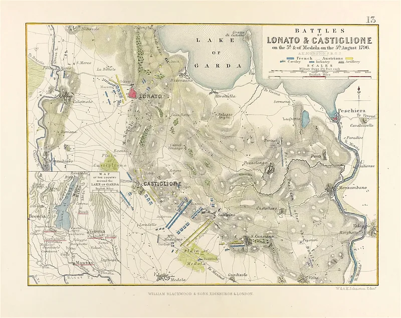 Military Plan Battle of  Lonato & Castiglione c1796 SOLD!