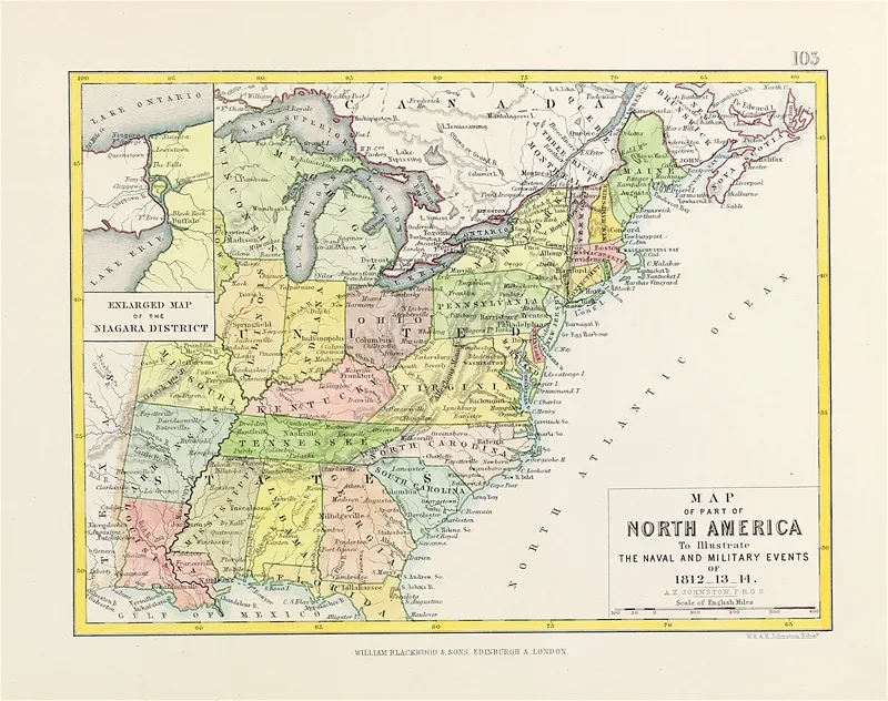 Military Map of Part of North America c1812-14