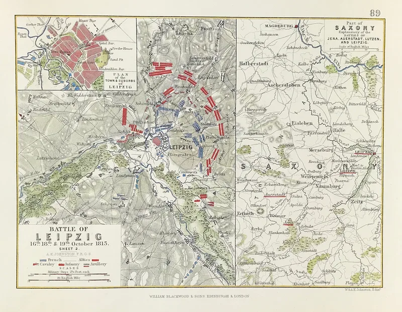 Military Plan Leipzig 2, 1813 SOLD!
