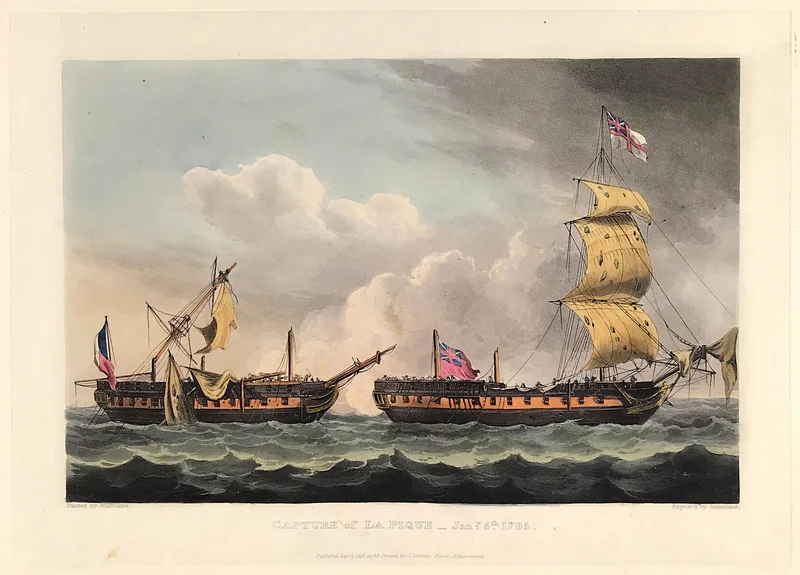 Capture of La Pique 1795 SOLD!