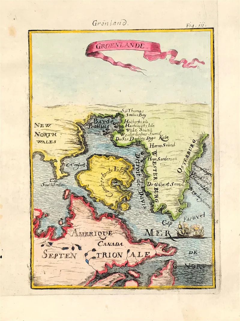 Greenland Baffin Bay & Islands by Mallet 1683