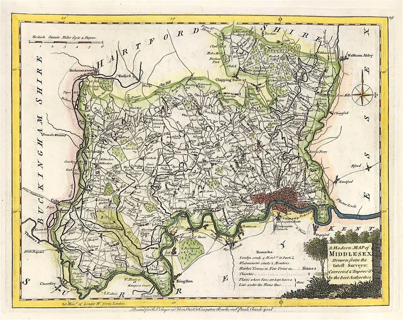 Middlesex Published 1750 SOLD