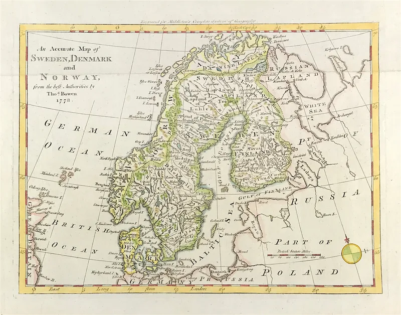 Sweden Denmark, Norway c1778 - SOLD!
