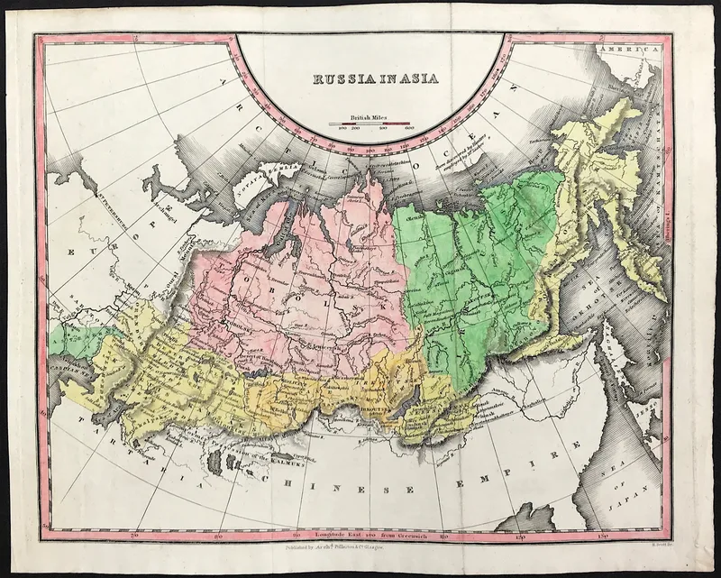 Map of Russia in Asia c1820