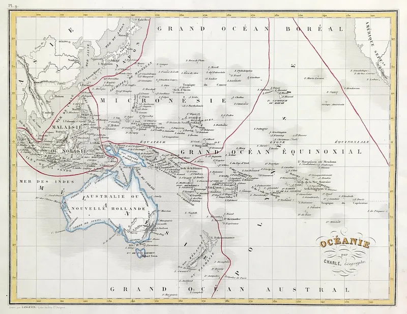 Antique Map of OCEANIE c1845