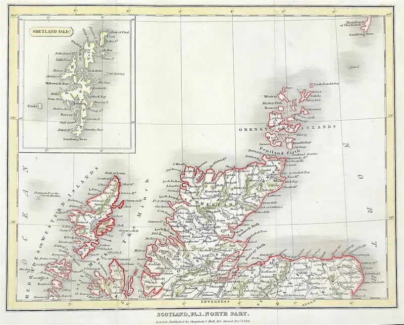 Scotland North Map c1831