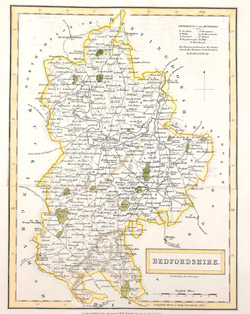 Bedfordshire Map 1830 SOLD!
