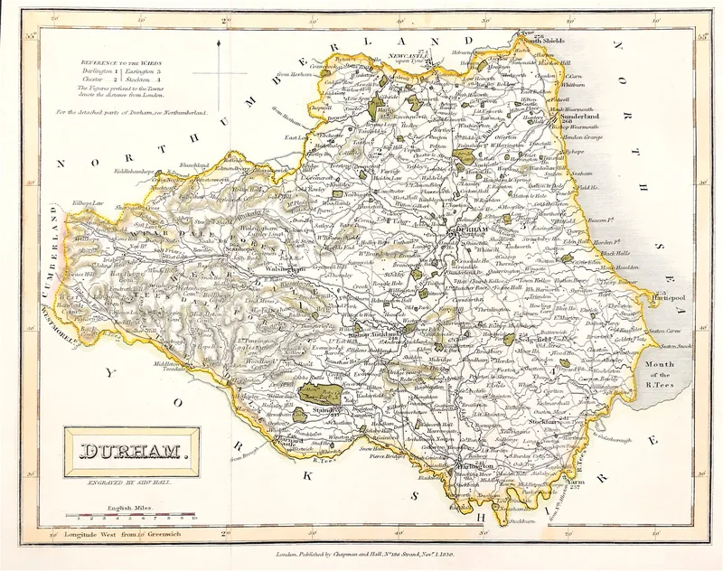 County Durham Map 1830 - SOLD!