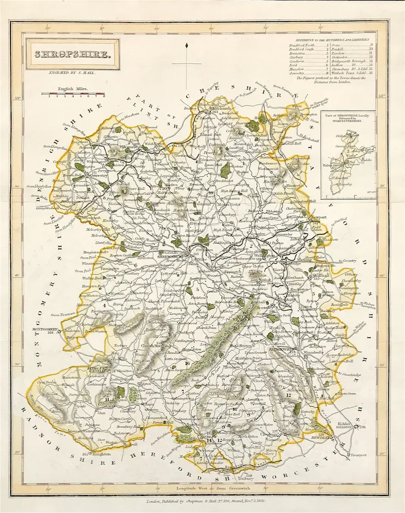 Map of Shropshire 1831