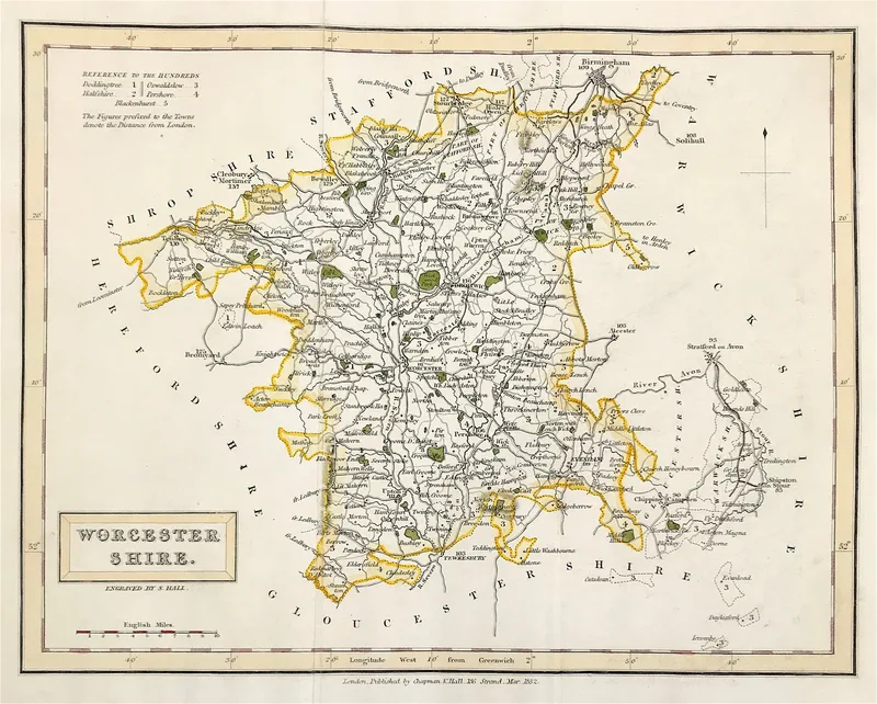 Map of Worcestershire 1832