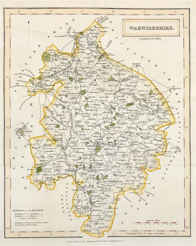 Map of Warwickshire 1832 - SOLD!