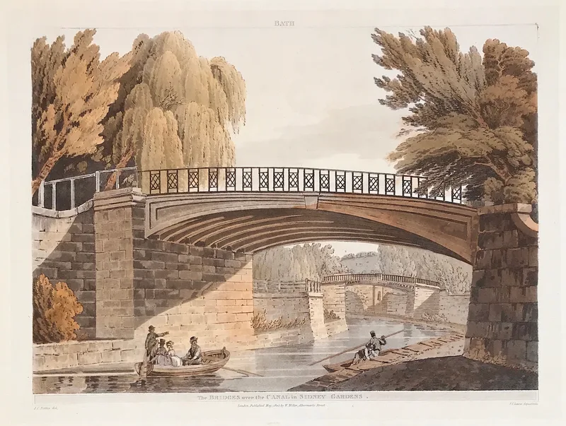 Bridge Over the Canal Sydney Gardens Bath c1805 - SOLD!