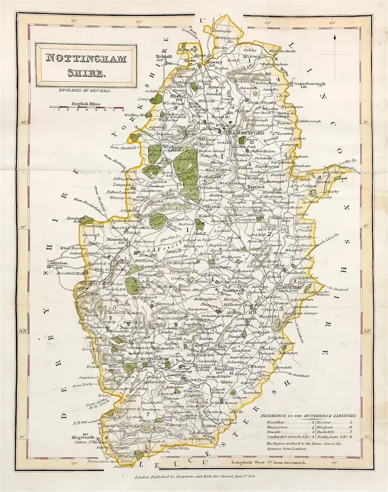 Nottinghamshire Map 1831 SOLD!