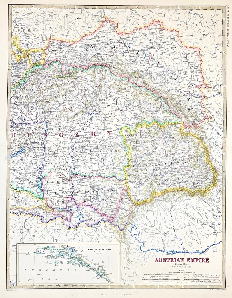 Austrian Empire Keith Johnston c1869
