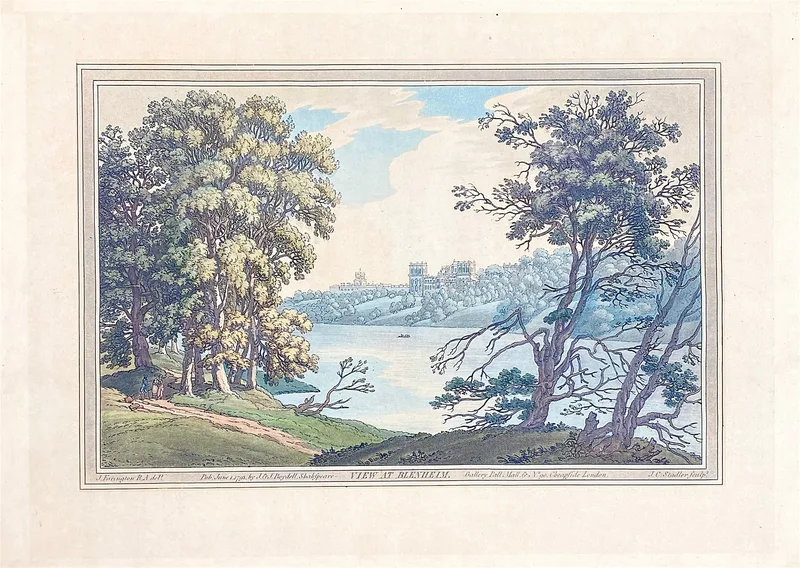 View of Blenheim Palace River Thames c1793 SOLD!